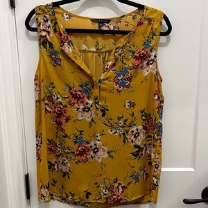 Zac & Rachel Yellow Floral Sleeveless Blouse